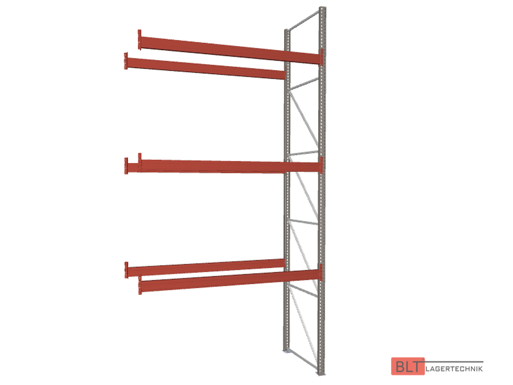 Anbaufeld für Grundfeld Palettenregal H: 550cm , Boden +3 , Fachlast 1800 kg – Flexible Lagerregal Erweiterung
